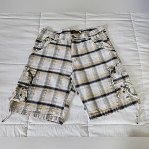 Men's Casual Plaid Cargo Shorts